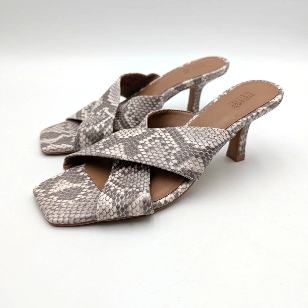 Nordstrom Rack Lauren Slide Sandals Open Toe Womens Snakeskin Size US5.5M EU35.5